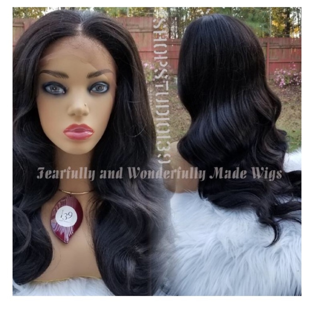 Human Blend Wig 24" Dark Chocolate Brown NWT